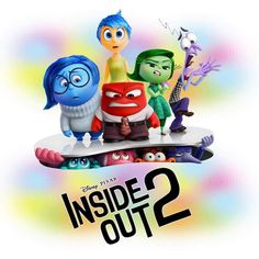 the inside out 2 movie poster with monsters and other cartoon characters on top of it