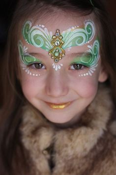 Face Paint Bling, Princess Face Paint, Mermaid Face Paint, Painting Princess, Princess Face Painting, Mermaid Face, Gem Cluster, Christmas Face Painting, Paint Face