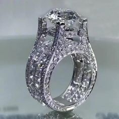 a close up view of a fancy diamond ring