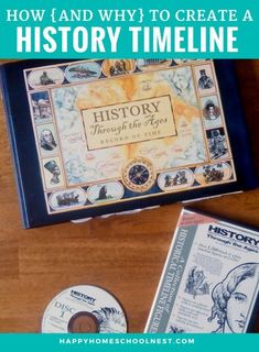 a book and cd on a table with the title how and why to create a history timeline