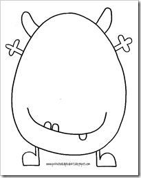 a black and white drawing of a monster with two crosses on it's head