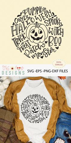 the halloween svg bundle includes pumpkins, jack - o'- lanternes and more