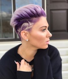 Mohawk Hairstyles For Women, Brown Ombre Hair Color, Pompadour Haircut, Longer Pixie Haircut, Brown Ombre Hair, Mohawk Hairstyles, Hair Tattoos, Bright Hair