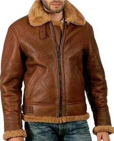 #ad Top Rated Men's RAF Aviator 100% Real Leather Jacket Bomber B3 Sheepskin Pilot Flying Coat, Fashion Mens Jacket Leather Pilot Jacket, Pilot Leather Jacket, Aviator Leather Jacket, Leather Jackets Online, Flying Jacket, Pilot Jacket, Sheep Skin, Aviator Jackets, Real Leather Jacket