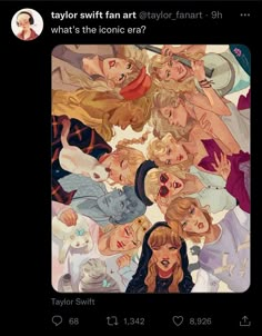 an image of taylor swift fan art on her instagram page with the caption taylor swift what's the iconic era?