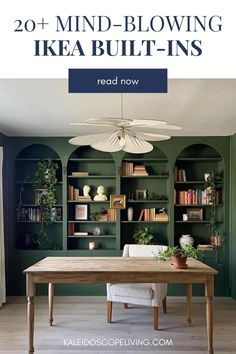 an image of a bookcase office built - ins by a carrier'd affair blog