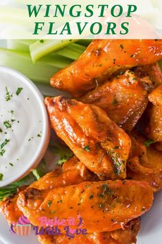 the wings are covered in sauce and garnished with parsley