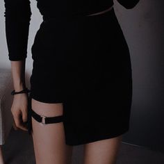 Thigh Holster, Beautiful Night Sky, Dress Aesthetic, Black Skirt, Leather And Lace, Little Black Dress, Black Dress, Skirt, Lace