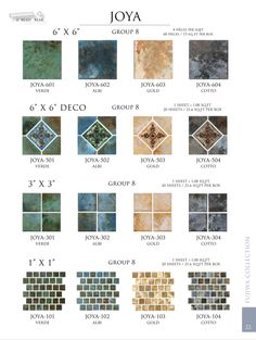 the different types of tiles and their names