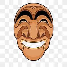 a brown mask with a smile on it's face, transparent background png