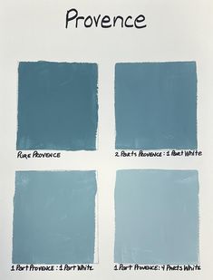 four different shades of blue with the words proven