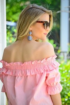 Blushing Lady Top :: SPRING FORWARD :: The Blue Door Boutique Spring Forward, Blue Door, Boutique Clothing, Off Shoulder Blouse, Cute Dresses, Customer Service, Ruffle Blouse, Blush, Womens Tops