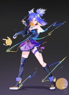 Star Guardian Xayah, Star Guardian, Cyberpunk Girl, Lol League Of Legends, Neon Art, Please Follow Me, Female Character Design, Video Game Art, Drawing Poses