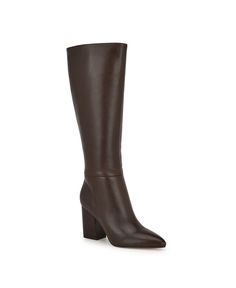 Nine West Women's Peachey Block Heel Pointy Toe Dress Boots - Macy's Tall Brown Boots With Pointed Toe, Fall Boots With Reinforced Heel And High Shaft, Pointed Boots, Dress Boots, Shoe Fits, Cute Fall Outfits, Outfit Inspo Fall, Winter Outfit, Fall Outfit