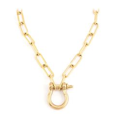 Elevate your style with our Thunderbolt Necklace. This exquisite piece features a luxurious gold or silver paperclip link chain, perfectly paired with a captivating Equestrian Horse Bit pendant. Channel elegance and sophistication with this intricate and timeless accessory. Available in Gold (18kt Gold Plated over Stainless Steel) and Silver (Stainless Steel) 18K PVD Gold/Silver Stainless Steel Chain 18" or 20" in Length Chain Links 7mm x 13mm Horse Bit measures 21 mm wide Water and Tarnish Resistant: Crafted to withstand everyday wear and tear Hypoallergenic: Made with high-quality materials and is safe for those with sensitive skin Chic Gold Chain Paperclip Jewelry, Minimalist Gold Necklace With Hooks And Links, Elegant Gold-tone Paperclip Necklace, Gold Metal Jewelry For Workwear, Gold Paperclip Necklace With Hooks And Links, Classic Gold Chain Necklace With Hooks And Links, Horse Bits, Chain Links, Timeless Accessories