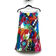 Jams World Voile Skirt, Size Small. Mini Length With A Flared Swing Style. Mermaid Ruffle Hemline. Pull-On With Elastic Waistband. Multicolor Hawaiian Abstract And Floral Print Design. Partial Patchwork Pattern. Tag Reads Machine Wash Cold. In Excellent Condition With No Noted Defects Or Damage, Brand New With Tags. *Bin6 Multicolor Print Beach Skirt For Spring, Spring Beach Skirt In Multicolor Print, Spring Beach Skirt With Multicolor Print, Spring Vacation Skirt With Vibrant Print, Fitted Multicolor Summer Skirt, Casual Multicolor Print Skirt For Spring, Colorful Vibrant Summer Skirt, Vibrant Colorful Summer Skirt, Fitted Multicolor Skirt For Vacation