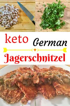 the keto german taggerschmitel is cut up and ready to be eaten