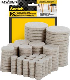 a pack of 12 round felt pads for furniture