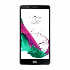 the lg g4 smartphone is shown in black and has purple paint on it