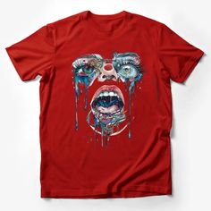 Surreal Eye and Mouth Art T-Shirt, Abstract Graffiti Style Tee, Unisex Graphic Shirt, Unique Streetwear, Art Lover Gift Idea Male T-Shirt Custom graphic T-Shirt.Customize your color Surreal Eye, Mouth Art, Streetwear Art, Unique Streetwear, Nature Inspired Fashion, Abstract Graffiti, Trendy Fashion Tops, Graphic Tee Design, Gifts For Art Lovers