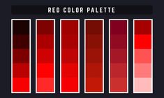 the red color palette is shown with different shades and colors to choose from, which one should