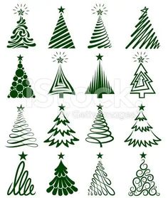 christmas trees in different shapes and sizes