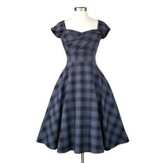 Beautifully Made Dress By Stop Staring! This Is The Cecilia Dress In Medium Dark Blue And Black Plaid. Cap Sleeves. Pleated Shelf Bust Fitted Waist. Fabric Is With A Touch Of Spandex. Skirt Flares Out Widely And Hits Just Below The Knees On Most. Unlined. Back Zipper Entrance. 63% Polyester 34% Rayon 3% Spandex Dry Clean Only. Tagged A Size Medium, Shown On A Size 4 Manni, With A Little Room To Spare! Condition: Excellent Pre-Owned Condition. Looks Worn Once, If At All. Some Super Minor Manufacturer Fabric Flaws In Back Near Hem: A Slub Or Two In The Fabric. Clean Underarms, Steamed For Sanitization. Measurements: (In Inches, With Garment Laid Flat. Numbers Are Doubled For You! Secondar Short Sleeve Rockabilly Dresses For Vintage Fashion, Rockabilly Short Sleeve Vintage Dress, Fitted Short Sleeve Rockabilly Vintage Dress, Fitted Rockabilly Dresses For Vintage Fashion, Rockabilly A-line Vintage Dress, Fitted A-line Rockabilly Vintage Dress, Knee-length Rockabilly Dresses For Dressmaking, Fitted Black Vintage Rockabilly Dress, Black Fitted Pinup Dress