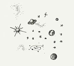 an image of space with stars and planets in the sky on a white paper background