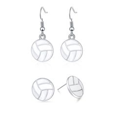 PRICES MAY VARY. 【SHOW VOLLEYBALL SPIRIT】:Volleyball earrings are a HUGE hit! These adorable volleyball stud earrings are the perfect accessory to your fashionable outfit! They are sure to turn heads as you're cheering on your family in their best game, or your favorite team! 【MATERIAL】: All of the sport earrings are made of zinc alloy, tarnish resistant, Nickel-free, Lead-free, Cadmium-free. It won't turn yor ears green and suitable for wearing all-day long. 【SIZE】: The 0.6" diameter half spher Sport Earrings, Volleyball Earrings, Basketball Earrings, Volleyball Accessories, Sphere Earrings, Nice Accessories, Baseball Earrings, Football Earrings, Team Design