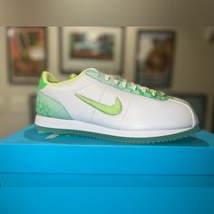 Wmns Nike Cortez X Doernbecher Freestyle 23' “Sydney “ Ds, Brand New Og All White Casual Custom Sneakers, Casual Custom Sneakers For Running, Nike Custom Sporty Sneakers For Spring, Nike Cortez Green, Nike Cortez Forrest Gump, Tenis Nike Cortez, Nike Shoes Cortez, Nike Air Max 2090, Nike Air Max Excee