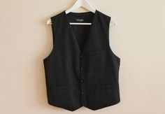 "Mens Vest Black Vest Black Striped Mens Vest Gentlemen's Vest Steampunk Mens  Vest Formal Fitted Waistcoat Edwardian Victorian Renaissance Steampunk Baroque  Measurements (lying flat): Length(back): 22.5\"/ 57 cm Chest: 20.5\"/ 52 cm Waist: 19.5\"/ 49.5 cm Please check measurements to insure a proper fit. Remember to allow yourself some extra room for movement. You can compare these with something from your closet that fits you well. Condition: great Vintage Condition SHIPPING * I ship worldwid Fitted Alternative Winter Vest, Fitted Alternative Style Winter Vest, Alternative Fitted Winter Vest, Alternative Style Fitted Winter Vest, Winter Alternative Fitted Vest, Black Gothic Vest For Winter, Mens Formal Vest, Formal Vest, Black Vest