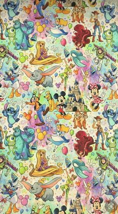 an image of disney characters on a white background