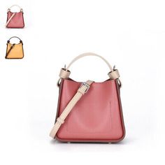 Trendy Fashion Small Colorblock Leather Bucket Bag Tote Crossbody Shoulder Purse-Fashion Clutch, bags Chic Pink Box Bag For Mobile Phone, Trendy Phone Bag For Office, Trendy Office Phone Bag, Chic Pink Shoulder Phone Bag, Trendy Pink Bucket Bag With Mobile Phone Holder, Trendy Pink Bucket Bag With Phone Holder, Top Handle Phone Bag For Shopping, Pink Leather Rectangular Bucket Bag, Pink Rectangular Leather Bucket Bag