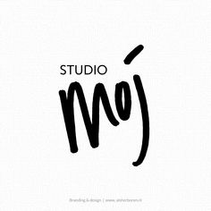 the logo for studio me is shown in black and white, with an artistic handwritten font