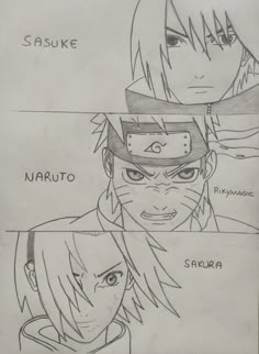 some drawings of naruto and sasuru