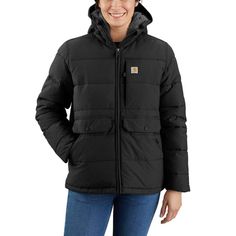 Women's Montana  Puffer Jacket - Sherpa Lined - 4 Extreme Warmth Rating | New Clothing & Accessories Carhartt Jacket Women, Blown In Insulation, Womens Utility Jacket, Jacket Sherpa, Women Skates, Carhartt Jackets, Carhartt Womens, Carhartt Women, Light Rain