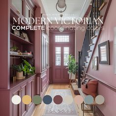 the front cover of modern victorian complete coloring colors, with an area rug on the floor