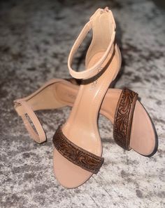 Custom Leather Tooled Heels Tooled Leather Wedding, Tooled Heels, Bride Boots, Leather Wedding Shoes, Embroidery Boots, Horseshoe Ring, Corral Boots, Leather Wedding, Senior Prom