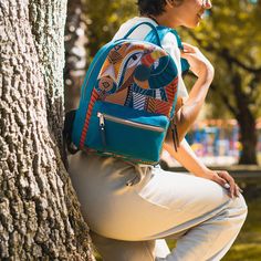 NEW Our newly released Cyprus Backpack is versatile and functional. Earthy hues contrasted with soft turquoise vegan suede, make this design oh-so-irresistible. Complete with a front zipper for quick access to keys and necessities, and a hidden interior zipper, plan to throw your stuff in and head out! Adjustable straps High quality construction and craftsmanship 100% Vegan Design symbolize the mountainous natural habitat of the wild mouflon, ancestor of the sheep SIZE: Height: 13" Inches Width: Blue Backpack With Cell Phone Pocket For Everyday Use, Casual Blue Leather Backpack With Zipper, Turquoise Bags With Zipper Closure For Everyday Use, Sporty Hiking Backpack With Zipper Closure, Himalayan Hemp Backpack, Eco-friendly Backpack With Adjustable Strap, Travel Backpack With Zipper Pocket, Canvas Material, Vegan Design, Soft Turquoise