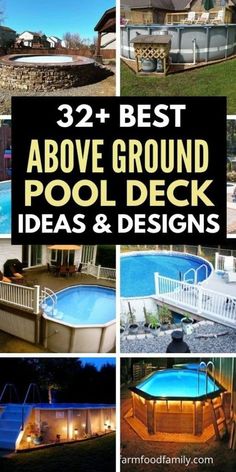 the best above ground pool deck ideas and designs for swimming pools that are easy to build