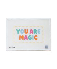 a white towel with the words you're magic on it in multicolored letters