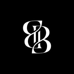 the letter b is made up of two letters, one black and white with an intertwined