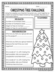 the christmas tree challenge worksheet