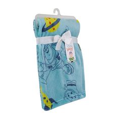 a blue towel with winnie the pooh on it