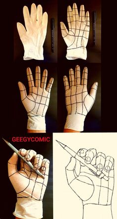 instructions to draw hands with pencils and paper