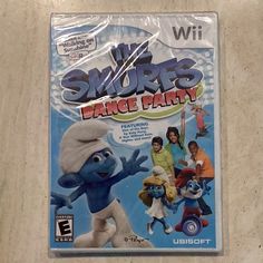 the wii game smurfs dance party is on display