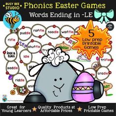 an easter themed game with words ending in l e