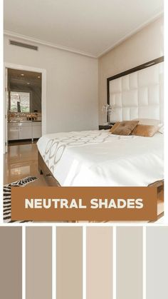 the neutral shades in this bedroom make it look like they are from different angles and sizes