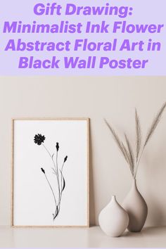 Gift Drawing: Minimalist Ink Flower Abstract Floral Art in Black Wall Poster / Discover unique gifts for dad that will make him smile. From handcrafted items to personalized presents, these gift ideas from sons and daughters are perfect for showing your love and appreciation. Whether it's for or just because, these gifts are the best way to say "thank you" to your dad. #GiftsForDad #UniqueGifts #SonDaughterLove #BestGiftIdeas Personalized Presents, Drawing Minimalist, Black Poster, Unique Gifts For Dad, Gift Drawing, Flower Abstract, Abstract Floral Art