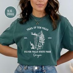 Trail of Ten Falls Oregon Grunge Shirt, Silver Falls State Park Comfort Colors® Tee, Oregon Hiking Tee, Oregon Waterfalls, Oregon Trip Gift - Etsy Waterfalls Oregon, Oregon Hiking, Oregon Trip, Silver Falls State Park, Oregon Hikes, Oregon Waterfalls, Silver Falls, Grunge Shirt, Oregon Travel